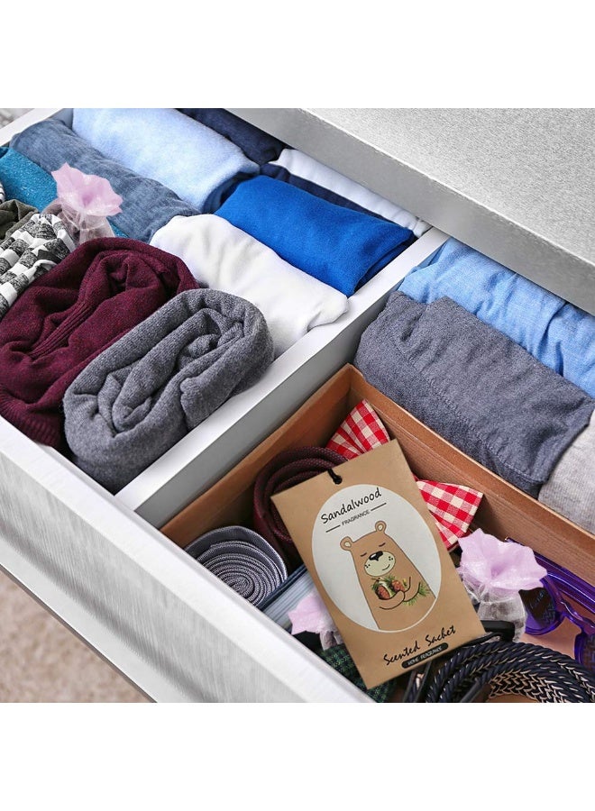 LIFFLY 14 Packs Sandalwood Scented Sachets Bag for Drawer and Closet Gift Box - Image 4